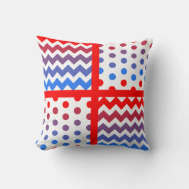 Weiß/Multicolor Zickzack/Punkt-Kissen #1 Kissen