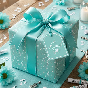 Weiß Musical mit benutzerdefinierter Hintergrundf Geschenkpapier