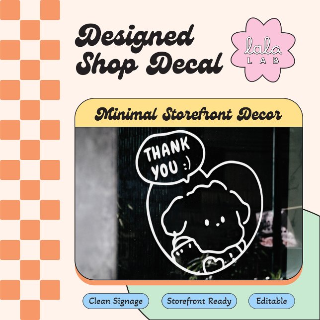 Weiß Niedlich, danke und sehen Sie sich Fensterdek Fensteraufkleber (Von Creator hochgeladen)