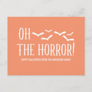 Weiß Oh, Horror Halloween Postkarte