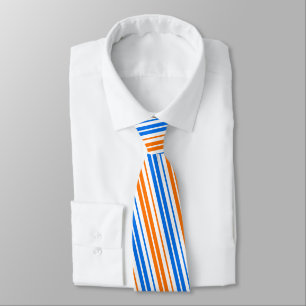 Weiß Orange Blau Vertikale Streifen Design Krawatte