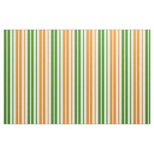 Weiß Orange Grün Vertikales Streifendesign Stoff