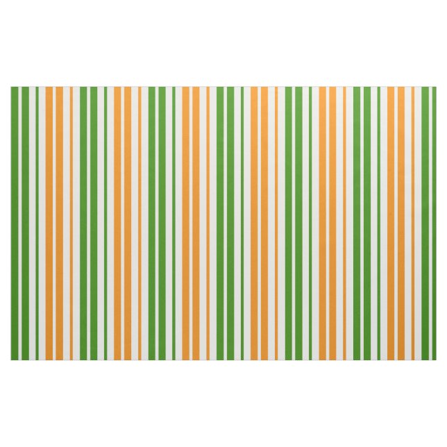 Weiß Orange Grün Vertikales Streifendesign   Stoff (Fat Quarter (45,7 x 55,9 cm))