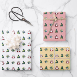 Weiß, Peppermint, Marzipan Origami Weihnachten Geschenkpapier Set
