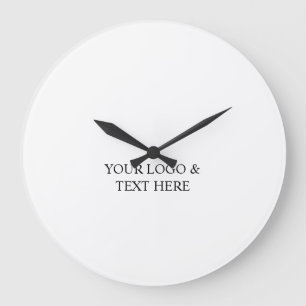 Weiß personalisiert – Ihr Logo und Text hier Große Wanduhr