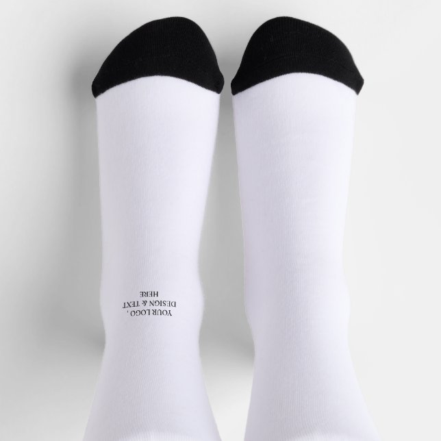 Weiß personalisiert – Ihr Logo und Text hier Socken (Oben)
