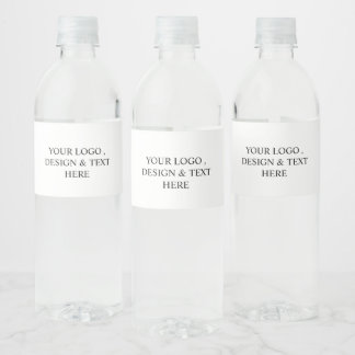 Weiß personalisiert – Ihr Logo und Text hier Wasserflaschenetikett