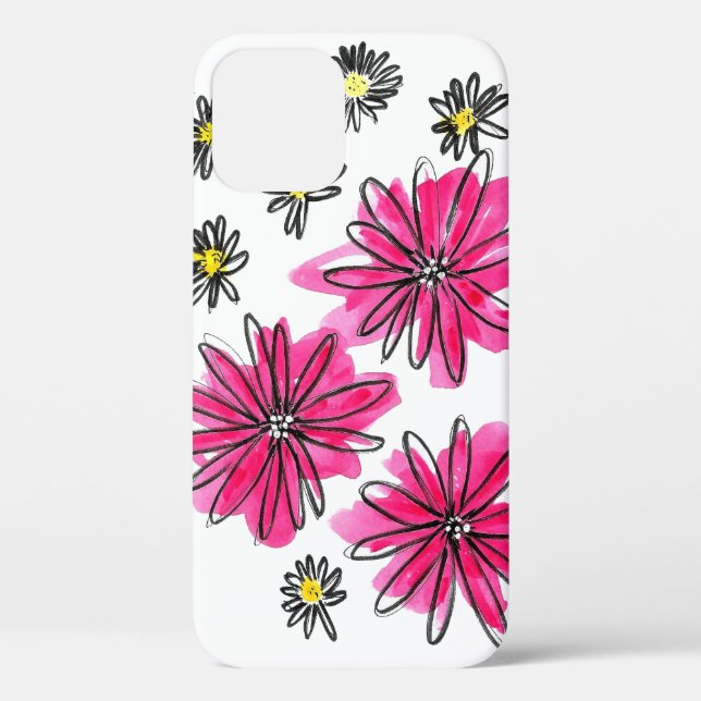 Weiß-Pink-Blume Case-Mate iPhone Hülle (Rückseite)