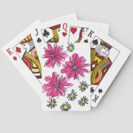 Weiß-Pink-Blume Spielkarten