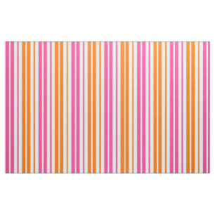 Weiß Pink Orange Vertikale Streifen Design Stoff