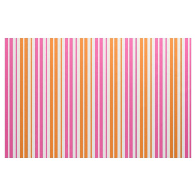 Weiß Pink Orange Vertikale Streifen Design   Stoff (Fat Quarter (45,7 x 55,9 cm))