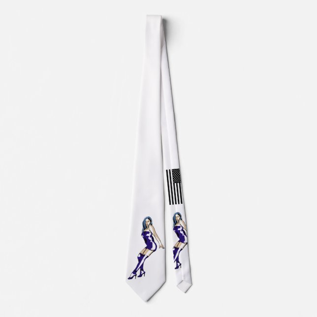 Weiß - Pinup - Neck Tie Krawatte (Vorderseite)