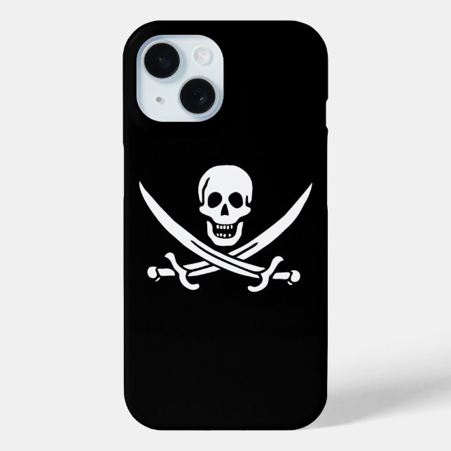 Weiß, Piratenflagge Calico Jack, Skull & Cutlass Case-Mate iPhone Hülle (Rückseite)