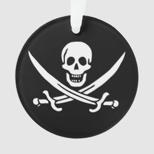 Weiß, Piratenflagge Calico Jack, Skull & Cutlass Ornament