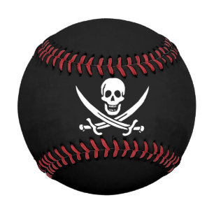 Weiß, Piratenflagge Calico Jack, Totenkopf und Ent Baseball