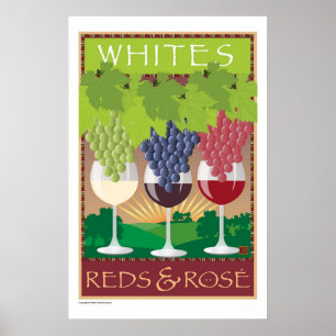 Weiß, Reds, Rosé-Print Poster