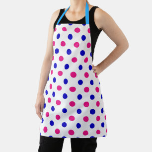 Weiß Rosa Blau Punkte Muster Schürze