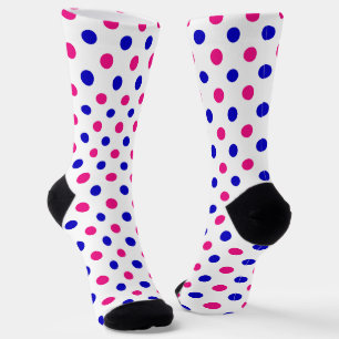 Weiß Rosa Blau Punkte Muster Socken