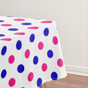 Weiß Rosa Blau Punkte Muster Tischdecke
