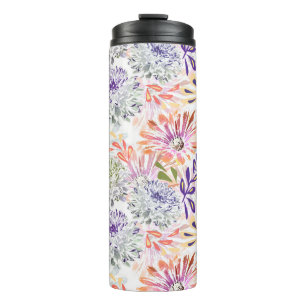 Weiß, rosa Blume Thermosbecher