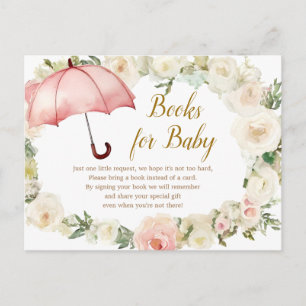 Weiß rosa Blumenbücher für Baby Postkarte