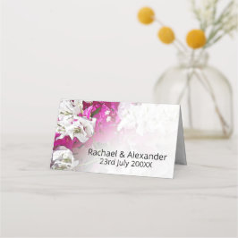 Weiß rosa geflochtene Platzkarte