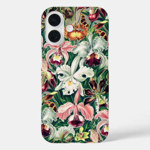 Weiß Rosa Gelb Grün Orchideenmuster iPhone 16 Hülle
