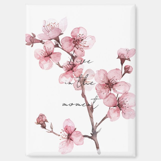 Weiß rosa Kirschblossom Bläserblüte Magnet (Vorderseite)