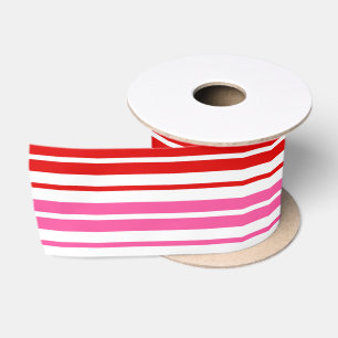 Weiß Rosa Rot Vertikale Streifen Design Satinband