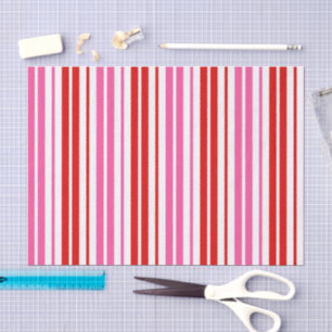 Weiß Rosa Rot Vertikale Streifen Design Seidenpapier