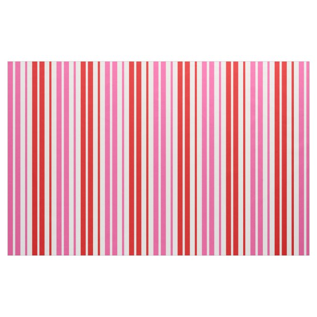 Weiß Rosa Rot Vertikale Streifen Design   Stoff (Fat Quarter (45,7 x 55,9 cm))