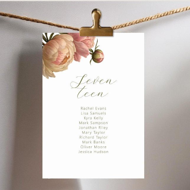Weiß | Rose Hochzeit-Tischnummer-Sitzkarte Tischnummer (Von Creator hochgeladen)