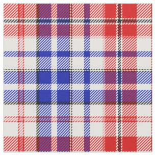 Weiß-Rot-Blau-Karo-Tartan-Design Stoff