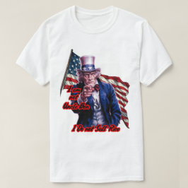 Weiß Rot Blau Patriot Onkel Sam auf einem Weißen T-Shirt