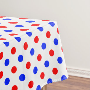 Weiß Rot Blau Punkte Design Tischdecke