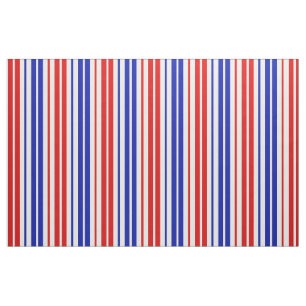 Weiß Rot Blau Streifen Muster   Stoff