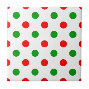 Weiß-Rot-Grün-Punkte-Design Fliese