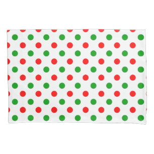 Weiß-Rot-Grün-Punkte-Design  Kissenbezug