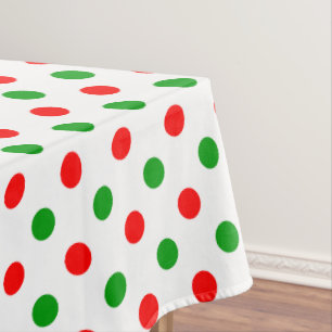Weiß-Rot-Grün-Punkte-Design  Tischdecke