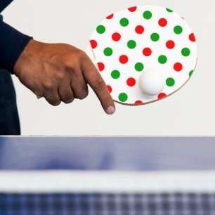 Weiß-Rot-Grün-Punkte-Design  Tischtennis Schläger
