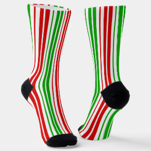 Weiß Rot Grün Streifen Muster Socken