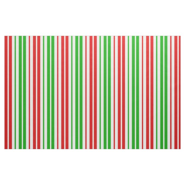 Weiß Rot Grün Streifen Muster   Stoff (Fat Quarter (45,7 x 55,9 cm))