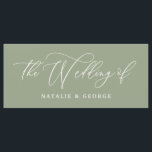 Weiß-Sage-Grün-Skript die Hochzeit von Schild-Menü Menükarte<br><div class="desc">Sage grün weiß Skript die Hochzeit von Zeichen. Idea alle Teil eines Budgets,  boho Hochzeitssitzplan.</div>