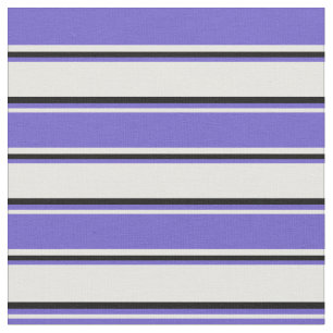 Weiß, Schieferblau und Schwarz Streifen Muster Stoff