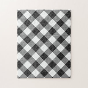 Weiß Schwarz Büffel Karo Karomuster Puzzle