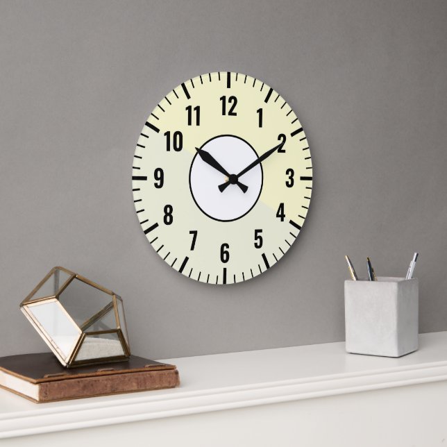 Weiß & Schwarz & Creme & Beige Uhr mit (neutral) (Büro)