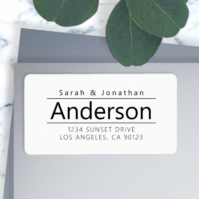 Weiß & Schwarz Fett Moderne Rücksendeadresse Adressaufkleber (Von Creator hochgeladen)