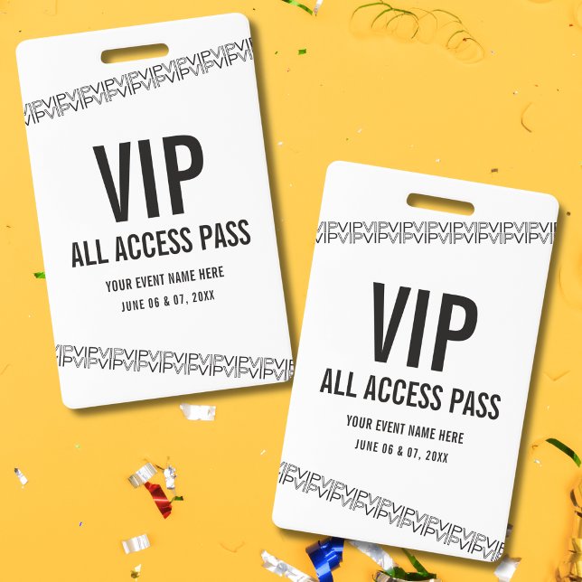 Weiß Schwarz Konzert Ticket VIP All Access Pass  Ausweis (Von Creator hochgeladen)