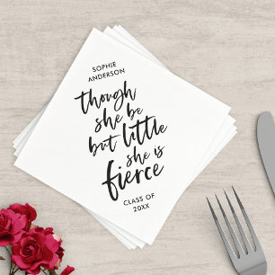 Weiß & Schwarz Script Klein aber fierce Shakespear Serviette