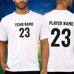 Weiß Schwarz Sport Team Trikot Nummer T-Shirt